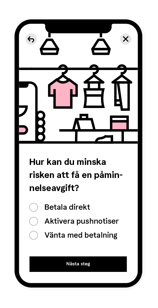 Klarna Never Forget Test illustration