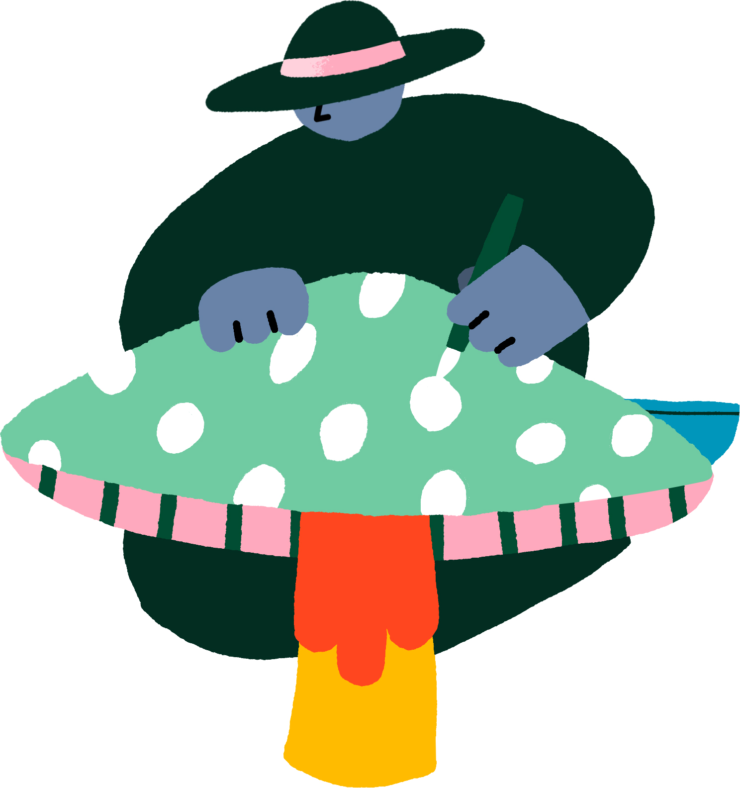 painting a mushroom illustration